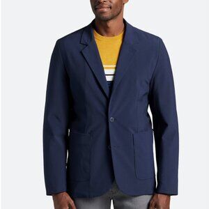 Michael Strahan Modern Fit Sport Coat with Hood and Bib - Navy